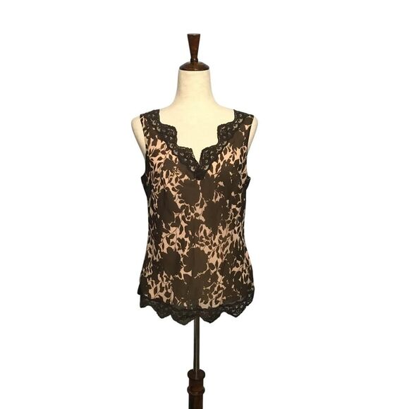 Ann Taylor Tops - Ann Taylor Silk Floral Lace Sleeveless Camisole Size 6